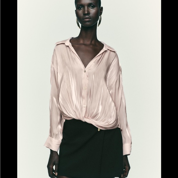 Zara brand new Elegant metallic effects Pink Women's Blouse - Picture 2 of 5